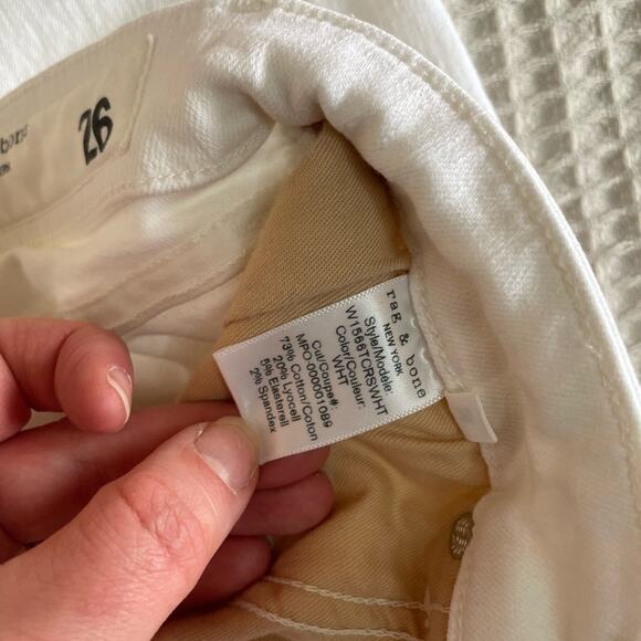 Rag & Bone Premium Denim High Rise Ankle Skinny Jeans Minimalist White Size 26 - Picture 10 of 15